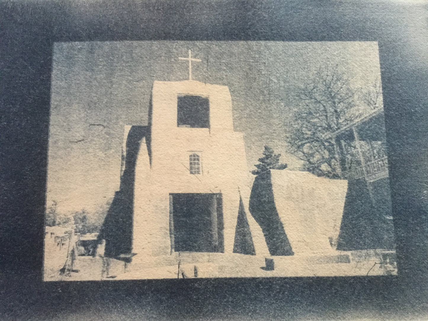 San Miguel Mission in Blue